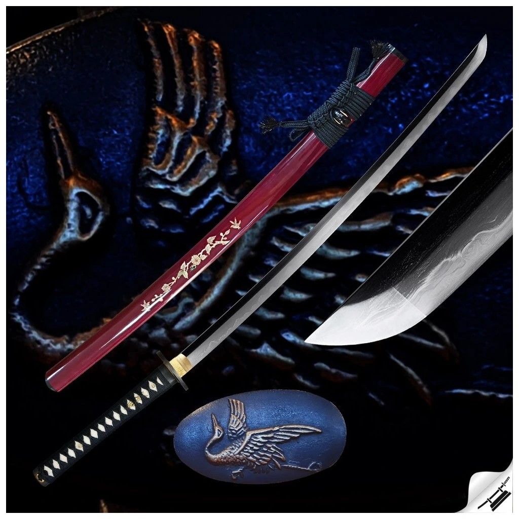 foto Kawashima �emesln� replika me�e katana Tsuru Tori - ocel AISI 1075